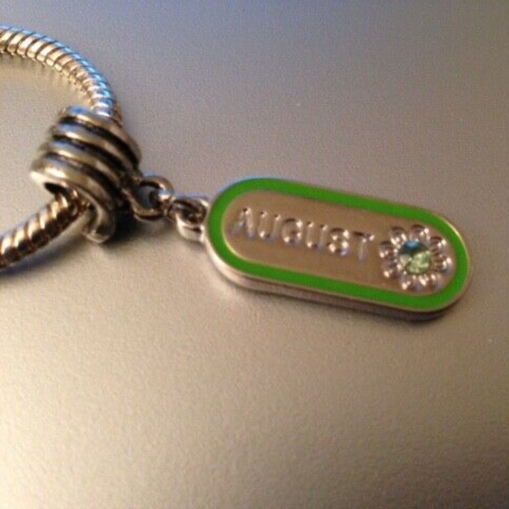 “AUGUST  BIRTHDAY” Dangling Charm Bead For European Style Charm Bracelets